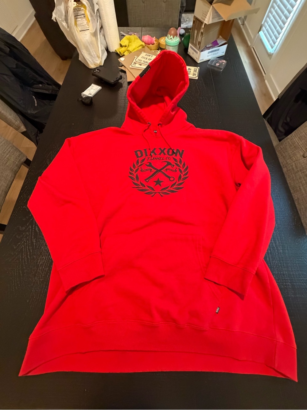 DIXXON Men's Red Pullover Hoodie with Chest Emblem 5xl